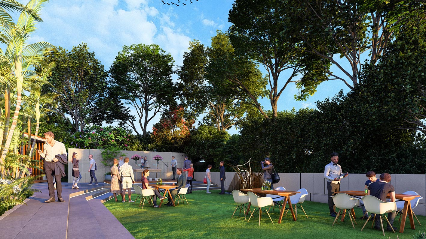 DSR The Courtyard event lawn in Gunjur Bengaluru designed for gatherings celebrations and outdoor community events